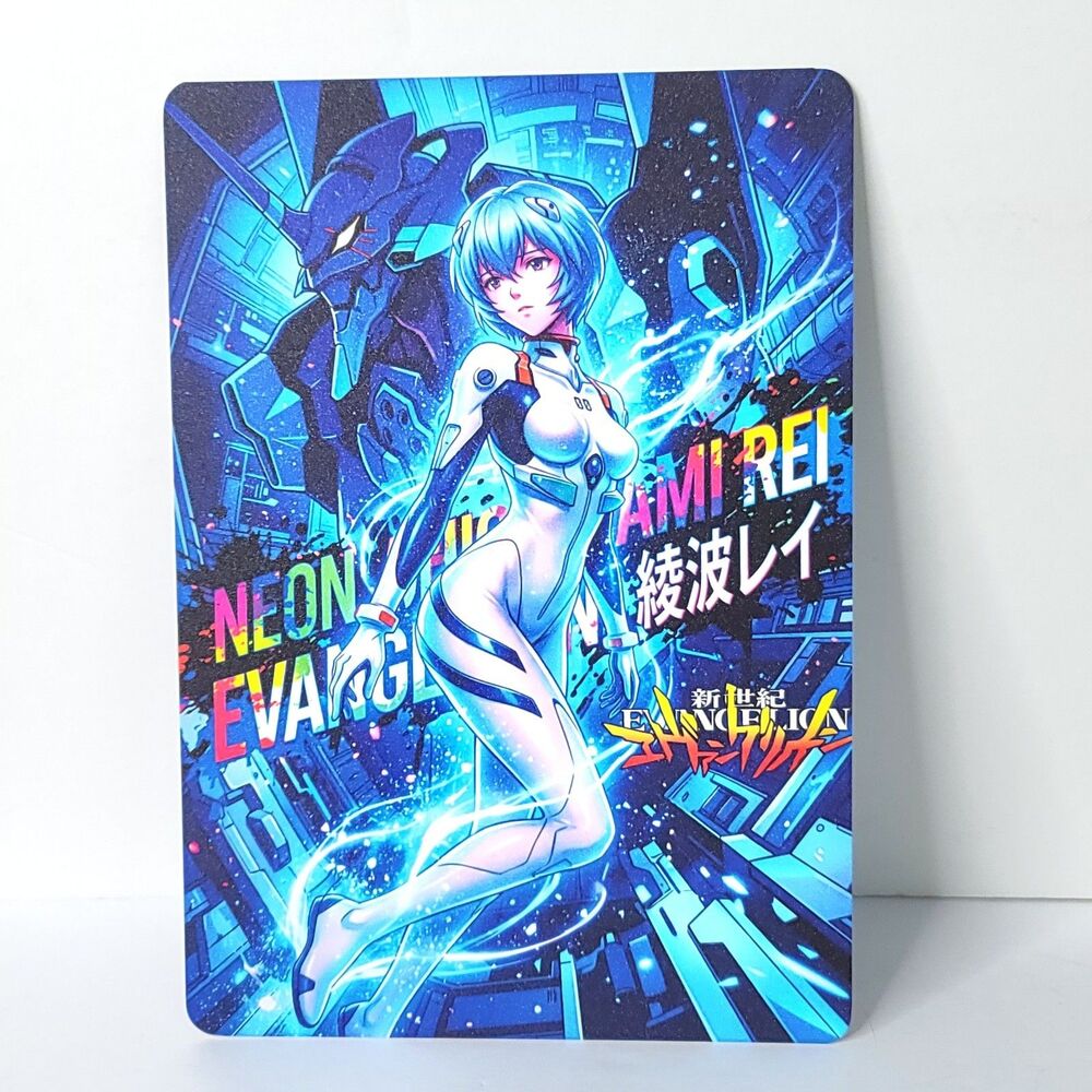 Rei Ayanami Neon Waifu Card Anime Girl Wall Art Oversized Board A4